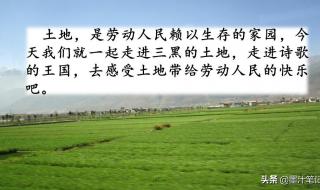 三黑和土地中心句 三黑和土地课堂笔记